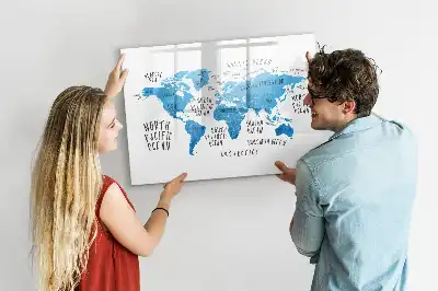 Tablica magnetyczna z pisakiem niebieska mapa Ziemi