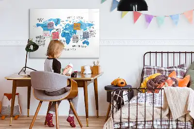 Tablica magnetyczna z pisakiem niebieska mapa Ziemi