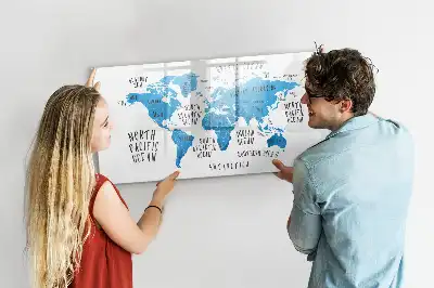 Tablica magnetyczna z pisakiem niebieska mapa Ziemi