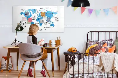 Tablica magnetyczna z pisakiem niebieska mapa Ziemi