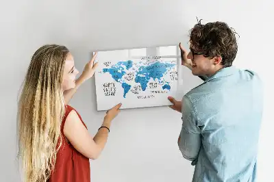 Tablica magnetyczna z pisakiem niebieska mapa Ziemi