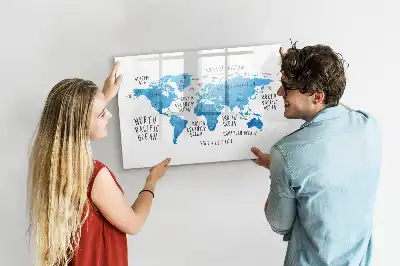 Tablica magnetyczna z pisakiem niebieska mapa Ziemi