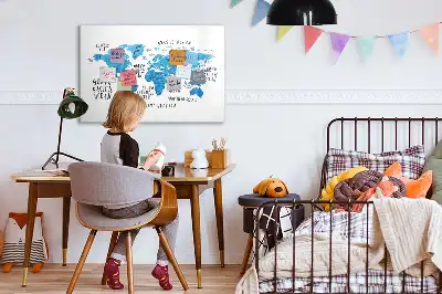 Tablica magnetyczna z pisakiem niebieska mapa Ziemi