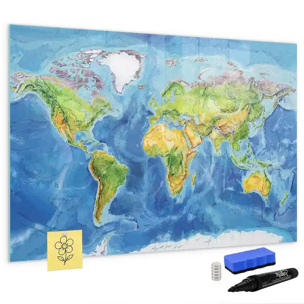 Mapa świata tablica magnetyczna do pisania