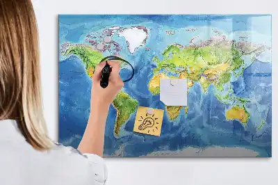 Mapa świata tablica magnetyczna do pisania