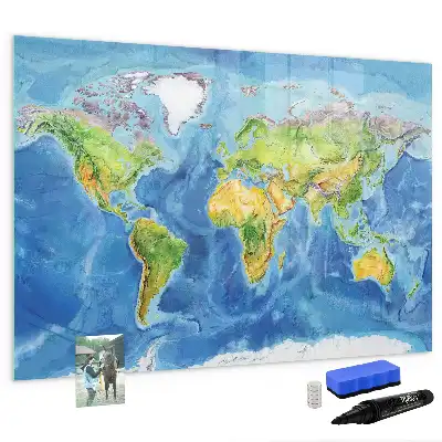 Mapa świata tablica magnetyczna do pisania