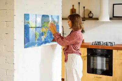Mapa świata tablica magnetyczna do pisania
