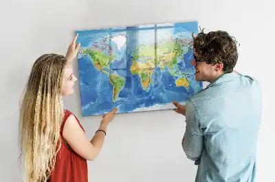 Mapa świata tablica magnetyczna do pisania