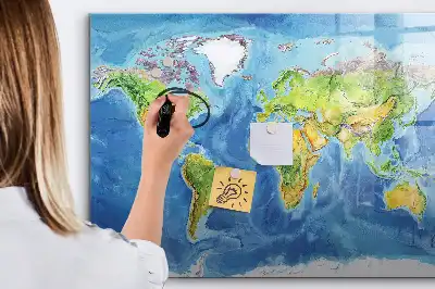 Mapa świata tablica magnetyczna do pisania