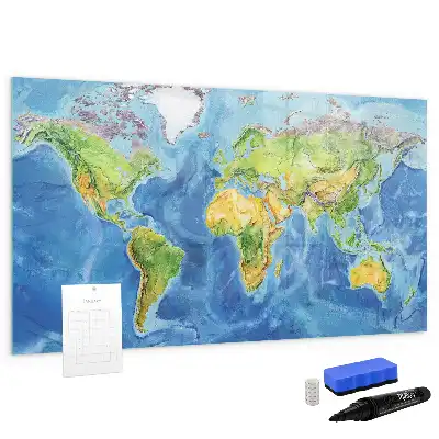 Mapa świata tablica magnetyczna do pisania
