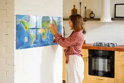 Mapa świata tablica magnetyczna do pisania