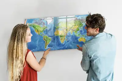 Mapa świata tablica magnetyczna do pisania