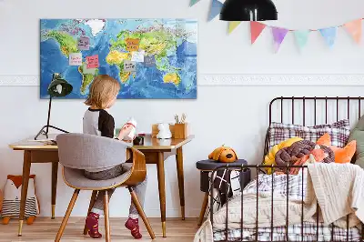 Mapa świata tablica magnetyczna do pisania