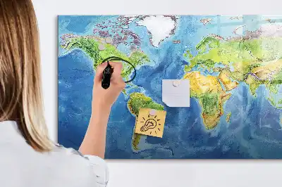 Mapa świata tablica magnetyczna do pisania