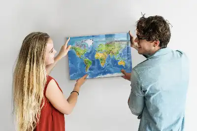 Mapa świata tablica magnetyczna do pisania