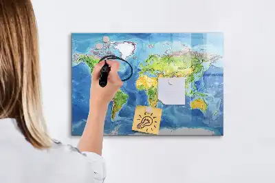 Mapa świata tablica magnetyczna do pisania