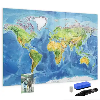 Mapa świata tablica magnetyczna do pisania