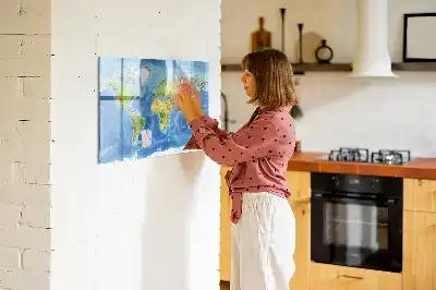 Mapa świata tablica magnetyczna do pisania