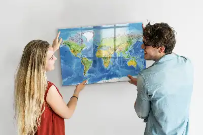 Mapa świata tablica magnetyczna do pisania