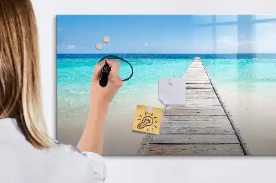 Tablica magnetyczna z pisakiem motyw tropikalna wyspa
