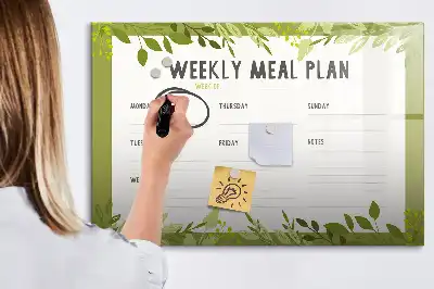 Tablica magnetyczna z planerem tygodniowego menu