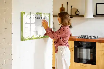 Tablica magnetyczna z planerem tygodniowego menu