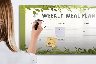 Tablica magnetyczna z planerem tygodniowego menu