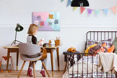Tablica magnetyczna z pisakiem w pastelowy wzór