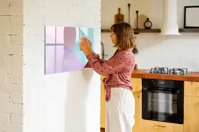 Tablica magnetyczna z pisakiem w pastelowy wzór