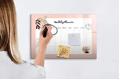 Tablica magnetyczna z pisakiem planer w kwiaty