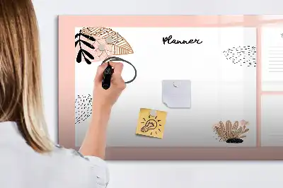 Tablica magnetyczna do pisania z notatkami w planerze