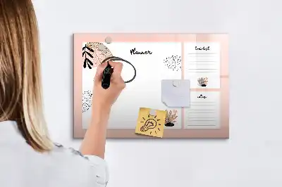 Tablica magnetyczna do pisania z notatkami w planerze