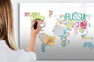 Mapa z nazwami stanów tablica magnetyczna z pisakiem