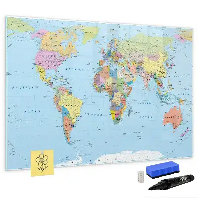 Tablica magnetyczna do pisania wzór mapa świata
