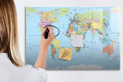 Tablica magnetyczna do pisania wzór mapa świata