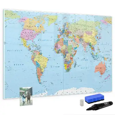 Tablica magnetyczna do pisania wzór mapa świata