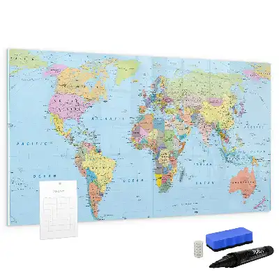 Tablica magnetyczna do pisania wzór mapa świata