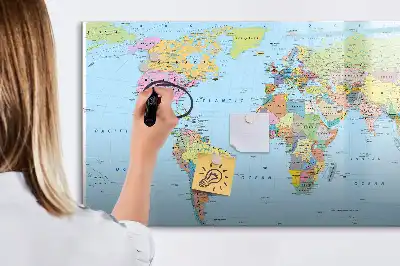 Tablica magnetyczna do pisania wzór mapa świata
