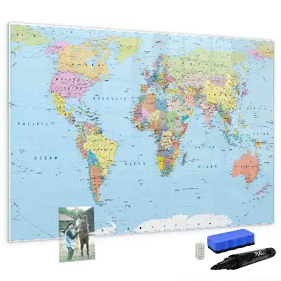 Tablica magnetyczna do pisania wzór mapa świata