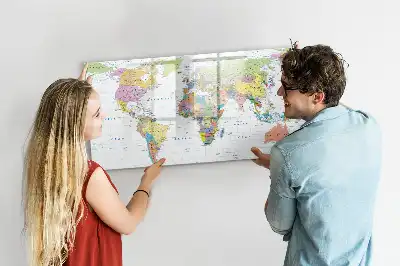 Mapa świata tablica magnetyczna z pisakiem