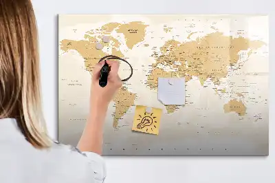 Tablica magnetyczna do pisania polityczna mapa świata