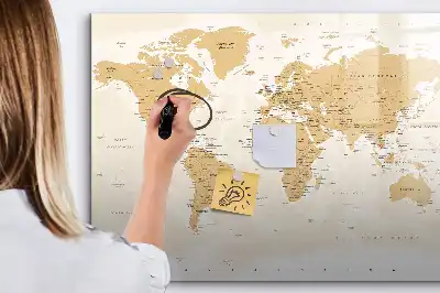 Tablica magnetyczna do pisania polityczna mapa świata