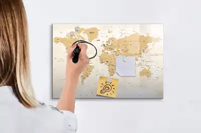 Tablica magnetyczna do pisania polityczna mapa świata