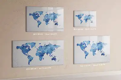 Akwarelowa mapa świata z tablicą magnetyczną i pisakiem