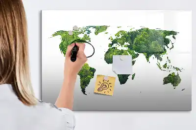 Ekologiczna mapa świata wersja z tablicą magnetyczną i pisakiem