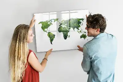 Ekologiczna mapa świata wersja z tablicą magnetyczną i pisakiem