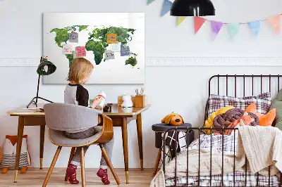 Ekologiczna mapa świata wersja z tablicą magnetyczną i pisakiem