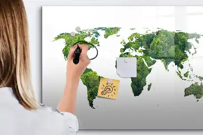 Ekologiczna mapa świata wersja z tablicą magnetyczną i pisakiem