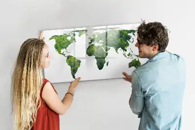 Ekologiczna mapa świata wersja z tablicą magnetyczną i pisakiem