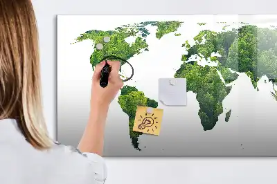 Ekologiczna mapa świata wersja z tablicą magnetyczną i pisakiem